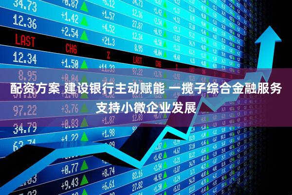 配资方案 建设银行主动赋能 一揽子综合金融服务支持小微企业发展